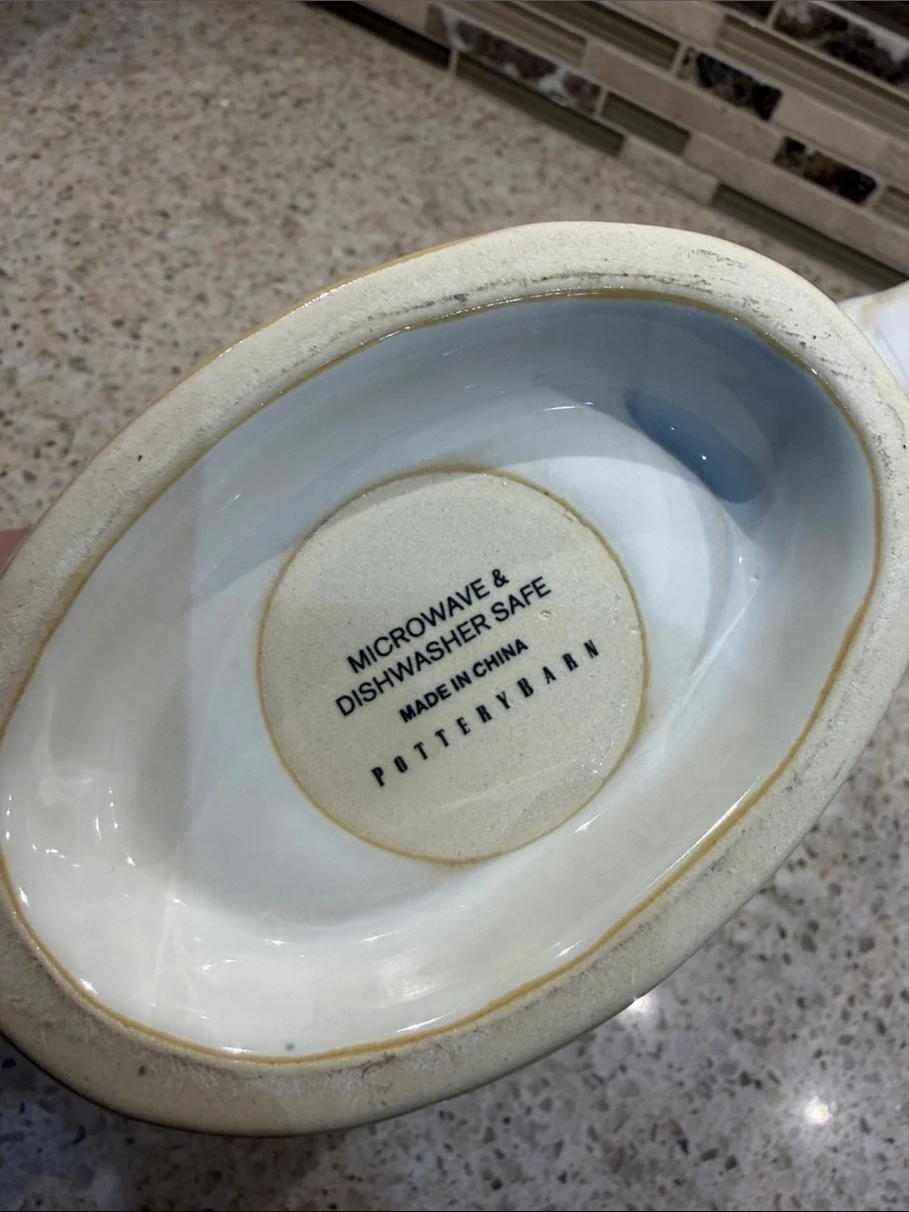 Pottery Barn white and cream gravy boat